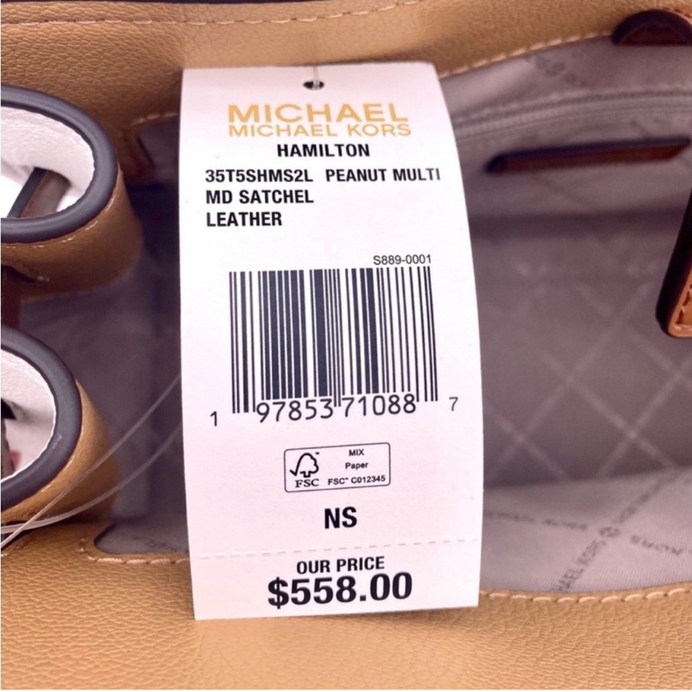 Michael Kors Hamilton Medium Color-Block Leather Satchel - Picture 10 of 11